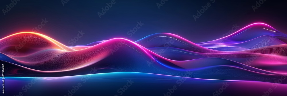 3d rendering abstract background of colorful neon wavy line glowing in the dark modern simple wallpaper 3d rendering abstract background of colorful neon wavy line glowing in the dark modern simple wallpaper