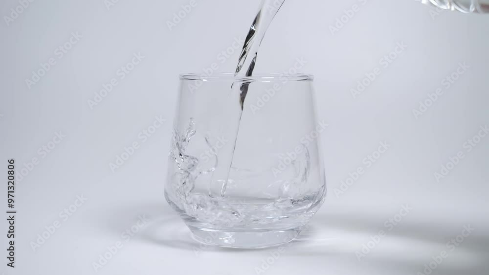 Pour Water Into Empty Glass Isolated On White Background Pour Water Into Empty Glass Isolated On White Background
