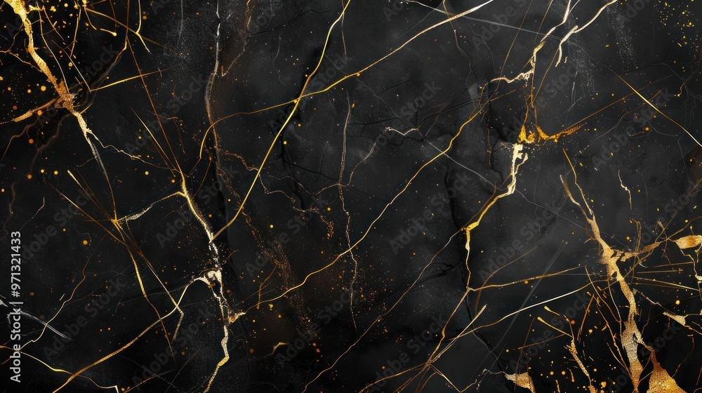 Black Marble with Golden Veins Black Marble with Golden Veins
