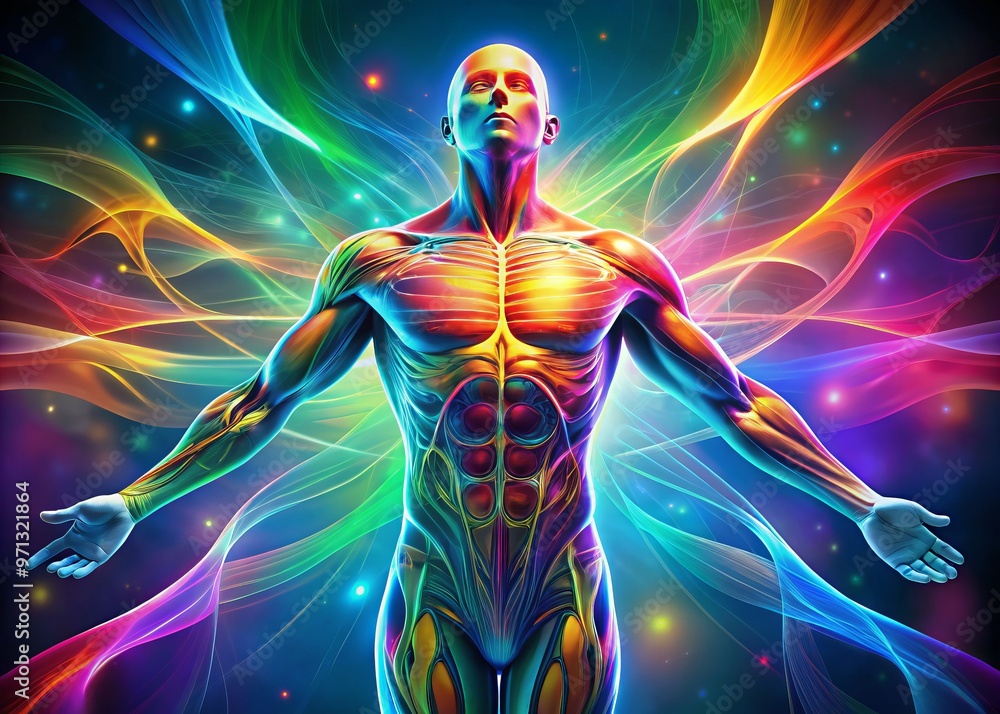 Vibrant human body illustration abstract style Vibrant human body illustration abstract style