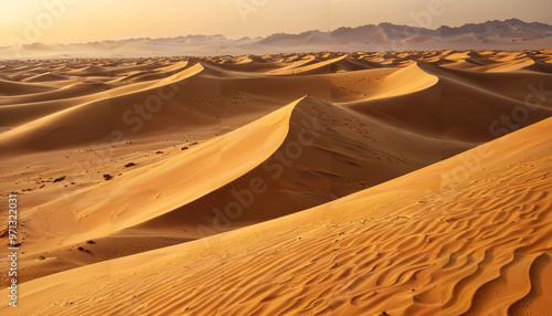 Vagues de sable au coucher du soleil photo