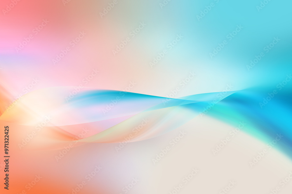 Fototapeta premium Modren bright Abstract dynamic line wave curve soft light gradient colorful background design for graphic pattern web illustration technology internet network smart digital backdrop wallpaper