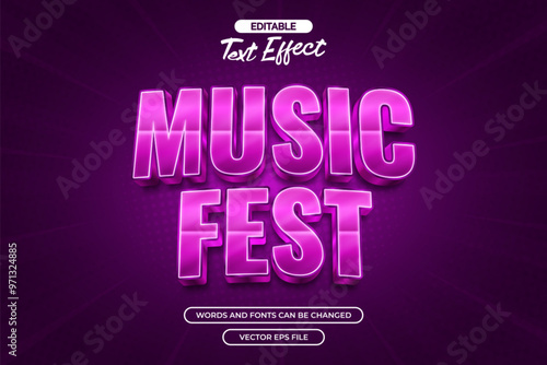 Music fest editable text effect