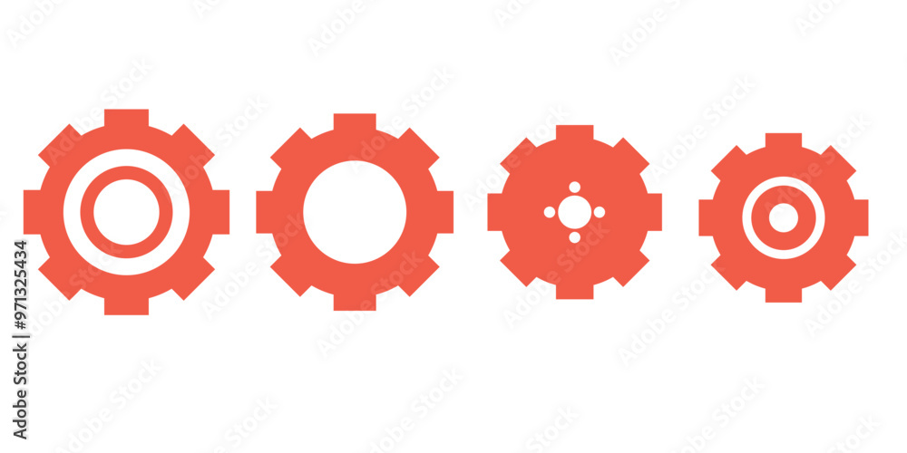 Gear wheel icon set. Simple Gear wheel collection. Cogwheel. Gear icons. Vector
