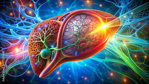 vivid illustration of liver lobule structure