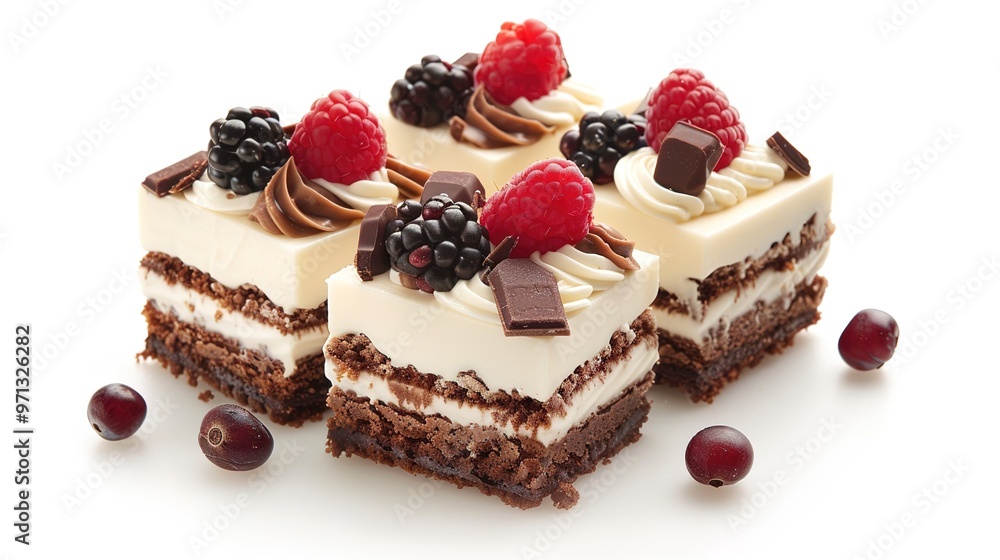 A delicious dessert is placed on a clean and pure white background. The dessert might have a rich and creamy texture. It could be a slice of cake with multiple layers or a decadent pastry. A delicious dessert is placed on a clean and pure white background. The dessert might have a rich and creamy texture. It could be a slice of cake with multiple layers or a decadent pastry.