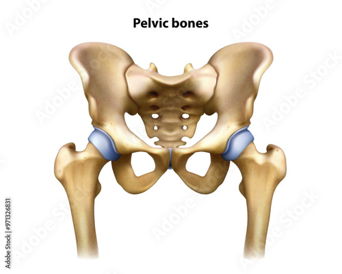 Anatomy pelvis. Isolated vector illustration