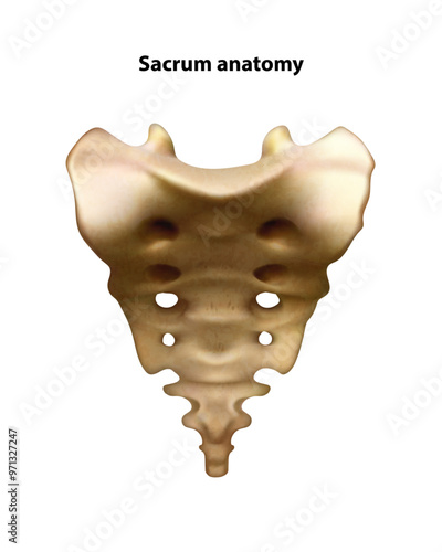 Sacrum anatomy. Isolated vector illustration
