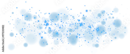 Wallpaper Mural Blue glowing light effect with many glitter particles. Starry cloud with dust. Magic christmas decoration. Luminous bokeh softly shimmering blue light. Light abstract glowing lights. PNG.
 Torontodigital.ca
