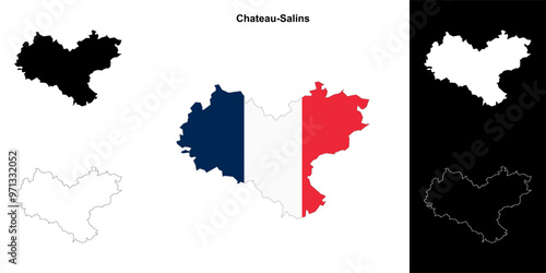 Chateau-Salins arrondissement outline map set