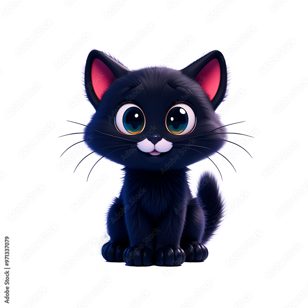 A 3D cute black cat A 3D cute black cat