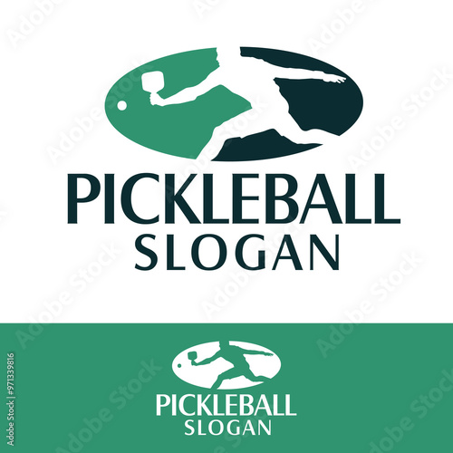 Pickleball Logo Player Retro Minimalist