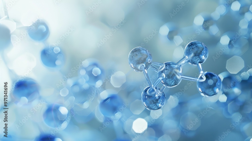 Abstract Molecular Structure in Blue Hues Abstract Molecular Structure in Blue Hues