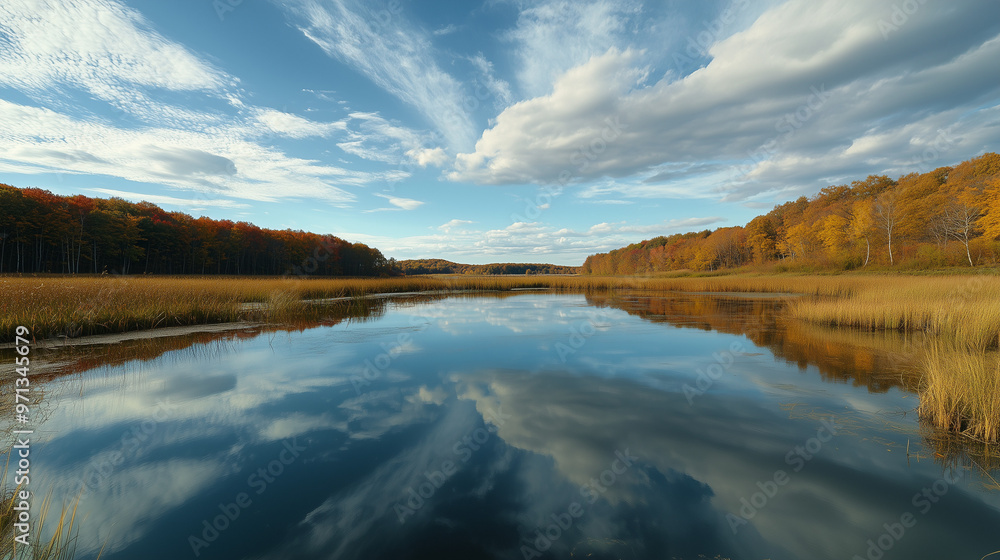 Fototapeta premium Landscape with lake