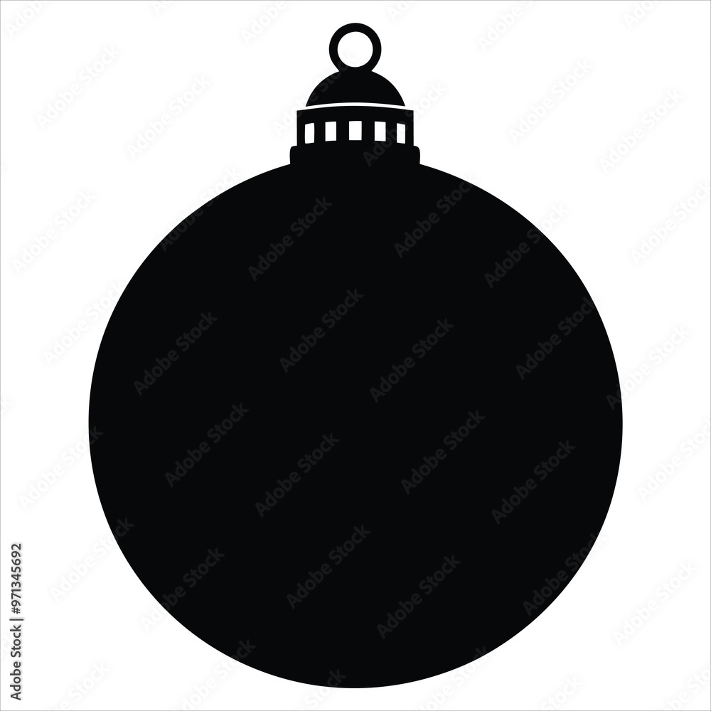 Fototapeta premium Christmas Tree Ornament Silhouettes for Seasonal Design. 