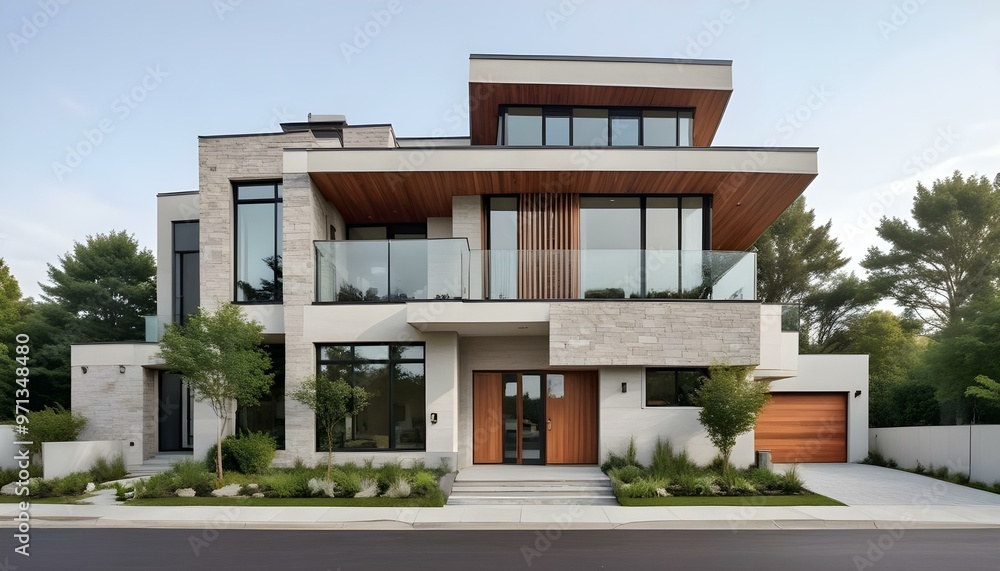 Fototapeta premium A modern multistory residential building