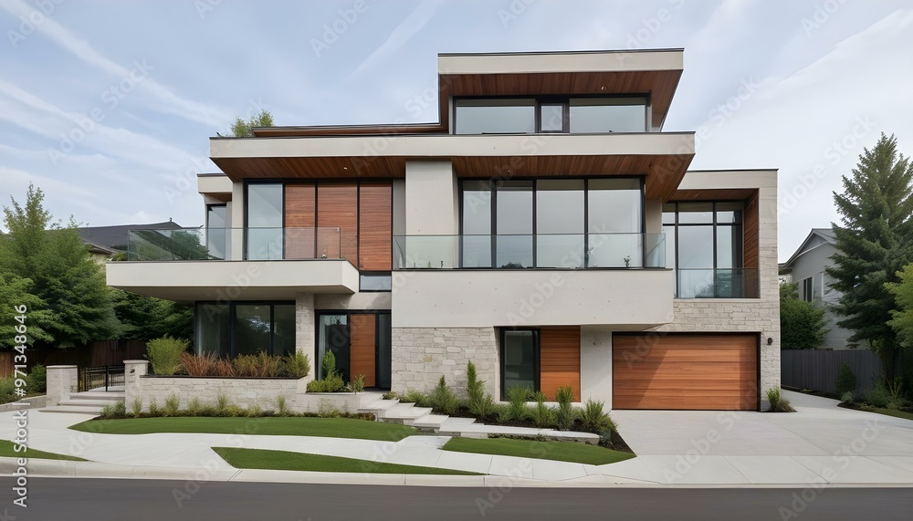 Fototapeta premium A modern multistory residential building