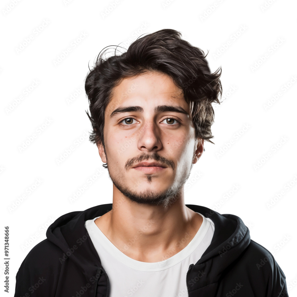 Portrait of a handsome young man, isolated on transparent background Portrait of a handsome young man, isolated on transparent background