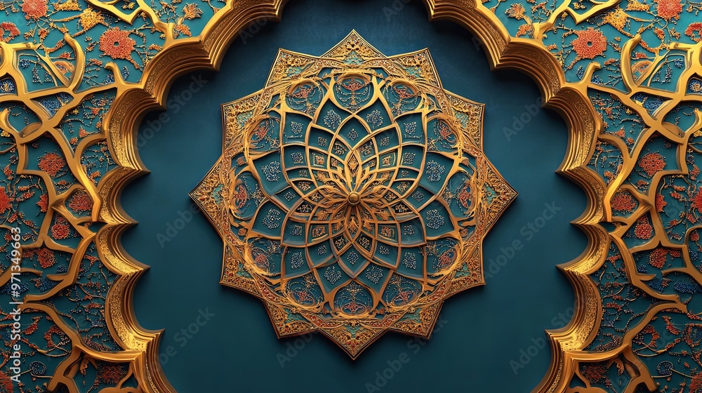 Intricate Golden Islamic Geometric Patterns Intricate Golden Islamic Geometric Patterns