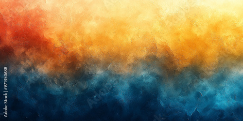 Abstract art with a cool blue and warm orange color scheme.