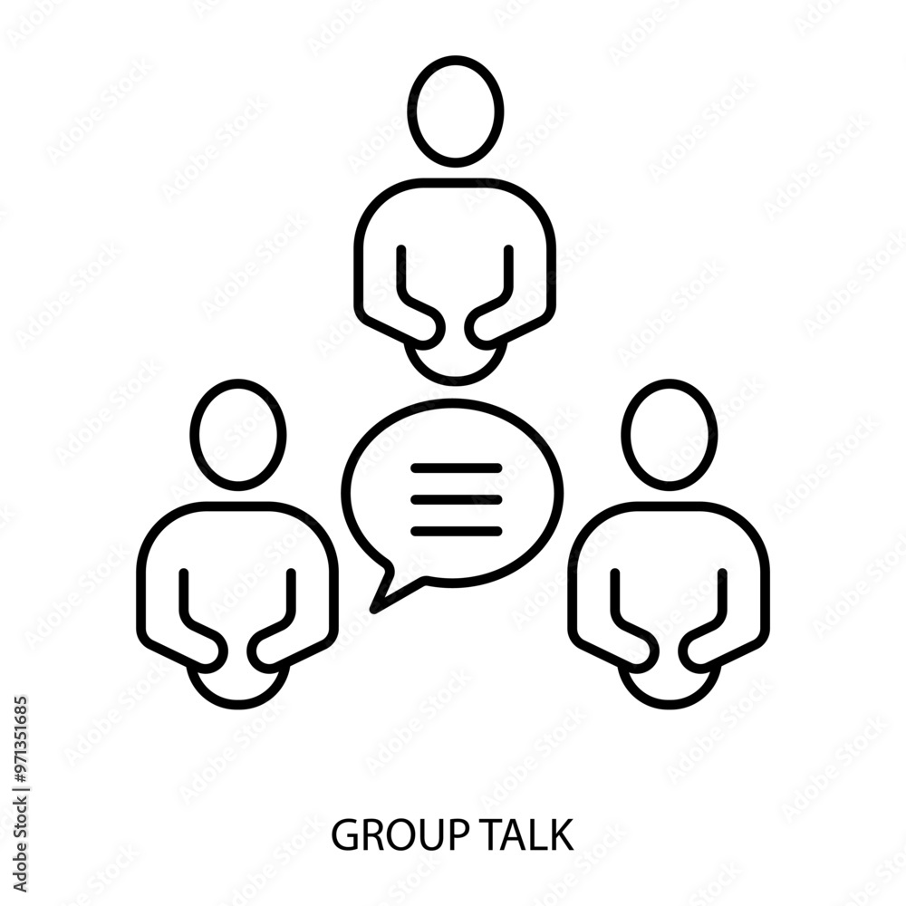 group talk concept line icon. Simple element illustration. group talk concept outline symbol design. group talk concept line icon. Simple element illustration. group talk concept outline symbol design.