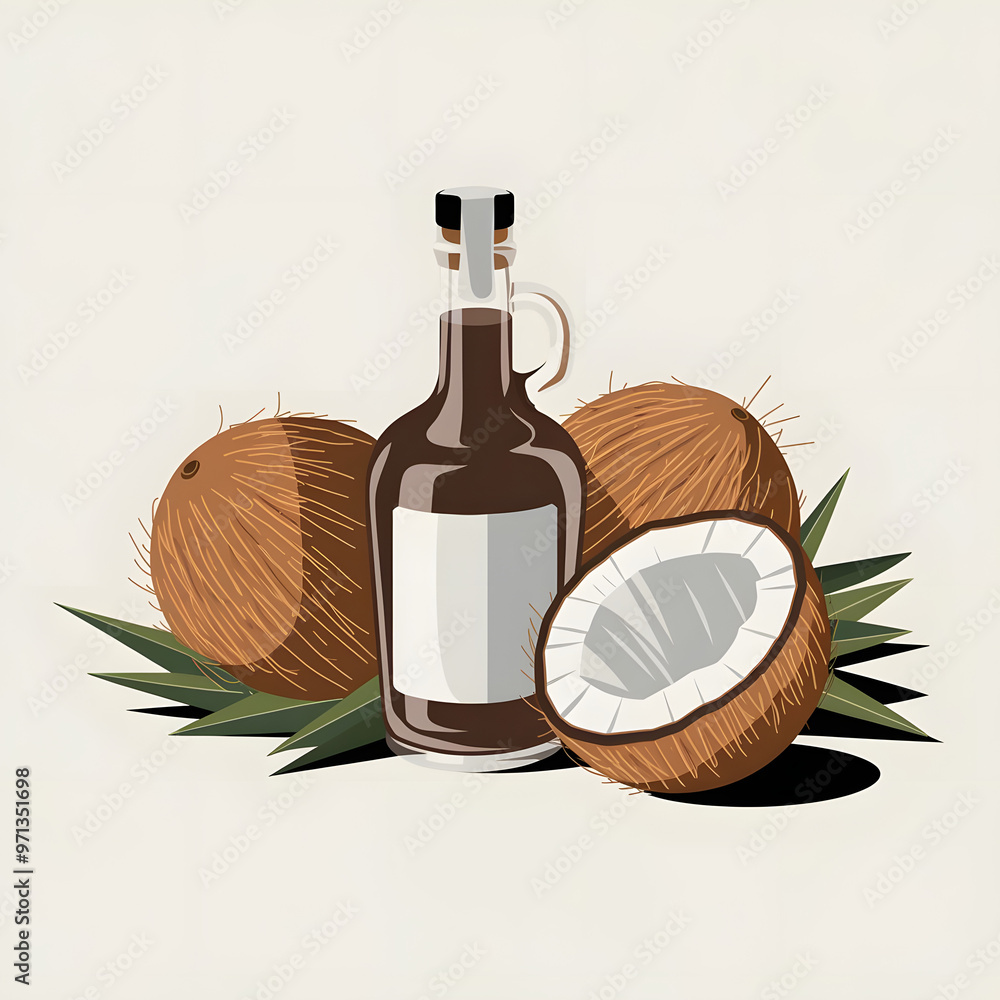 Naklejka premium coconut illustration
