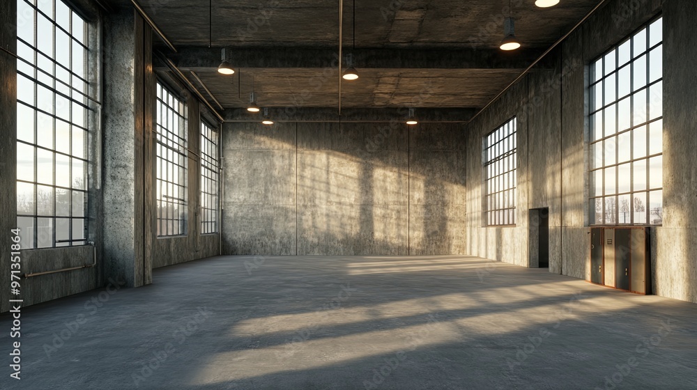 Industrial Loft Space with Large Windows Industrial Loft Space with Large Windows
