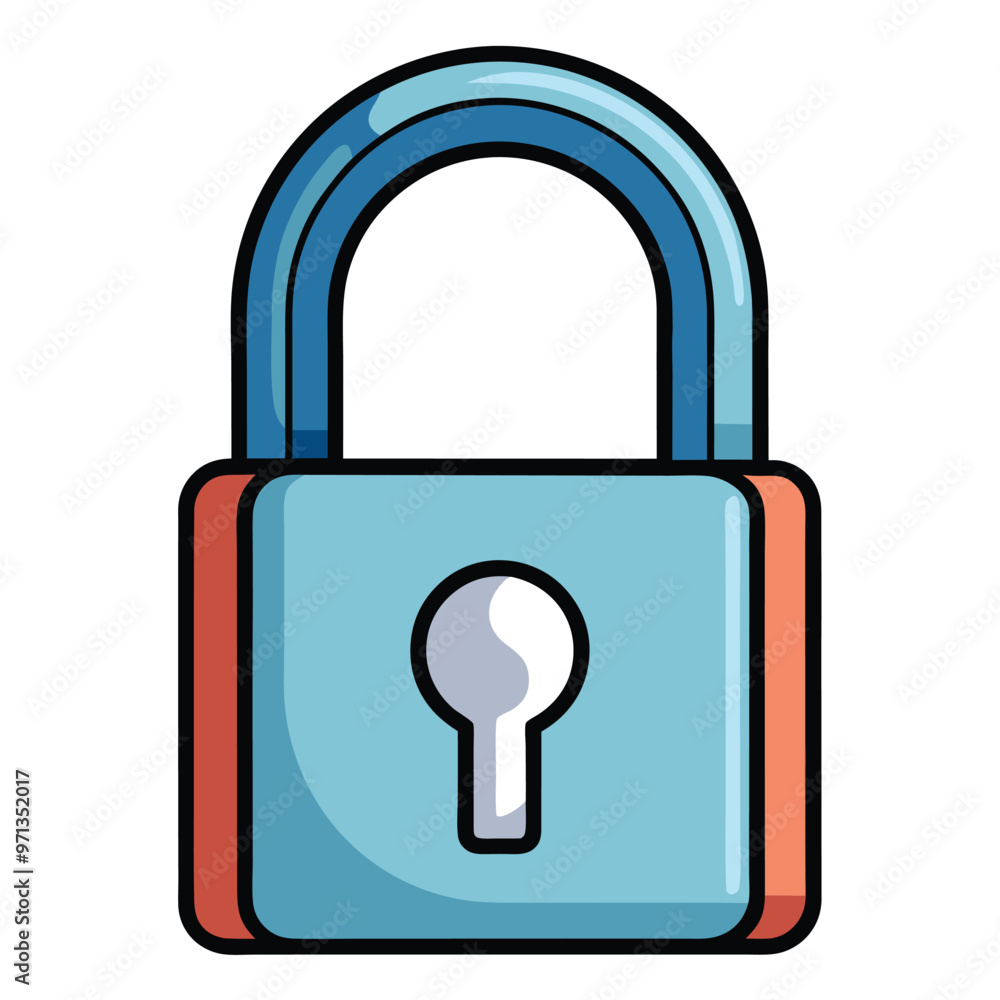 Padlock Icon Vector on White Background Cartoon Style Vector Padlock Icon Vector on White Background Cartoon Style Vector