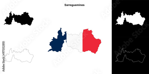 Sarreguemines arrondissement outline map set