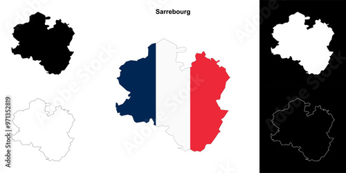 Sarrebourg arrondissement outline map set