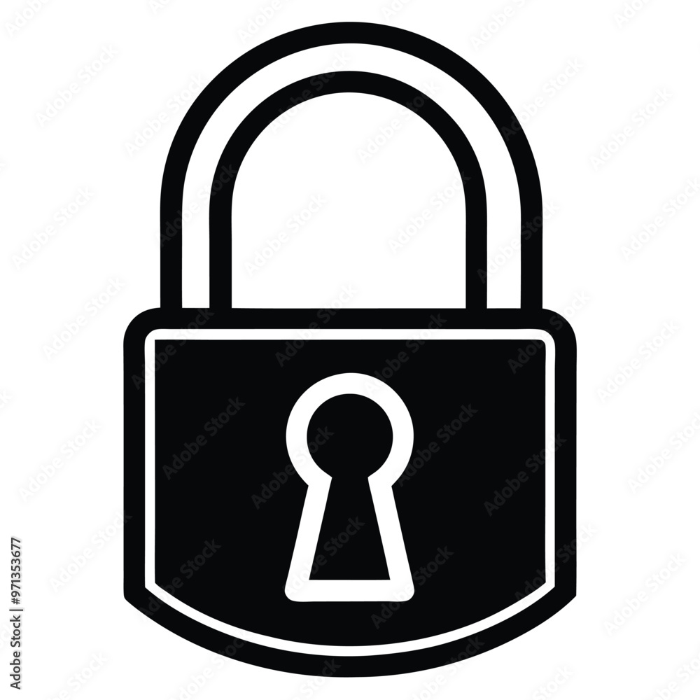 Padlock Icon Vector on White Background Cartoon Style Vector Padlock Icon Vector on White Background Cartoon Style Vector