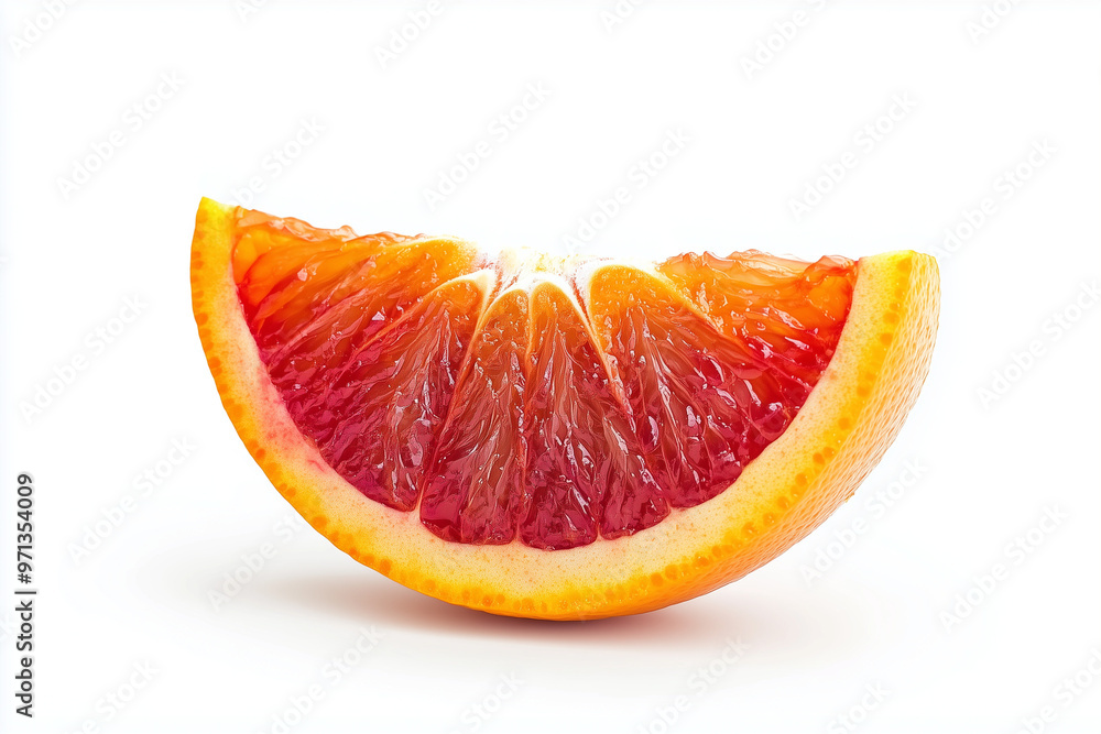 slice of red-blooded orange on white back ground slice of red-blooded orange on white back ground