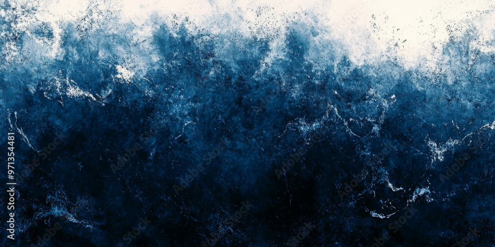 Obraz premium Abstract blue and white paint splatter background.