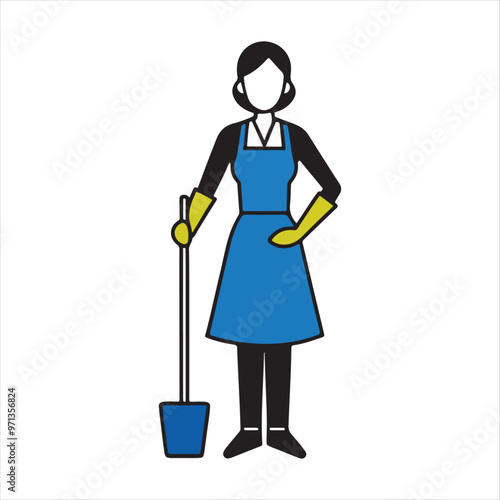 Woman Cleaner vector