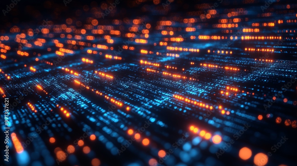 Technology Concepts Represented by Blue and Yellow Lines Technology Concepts Represented by Blue and Yellow Lines