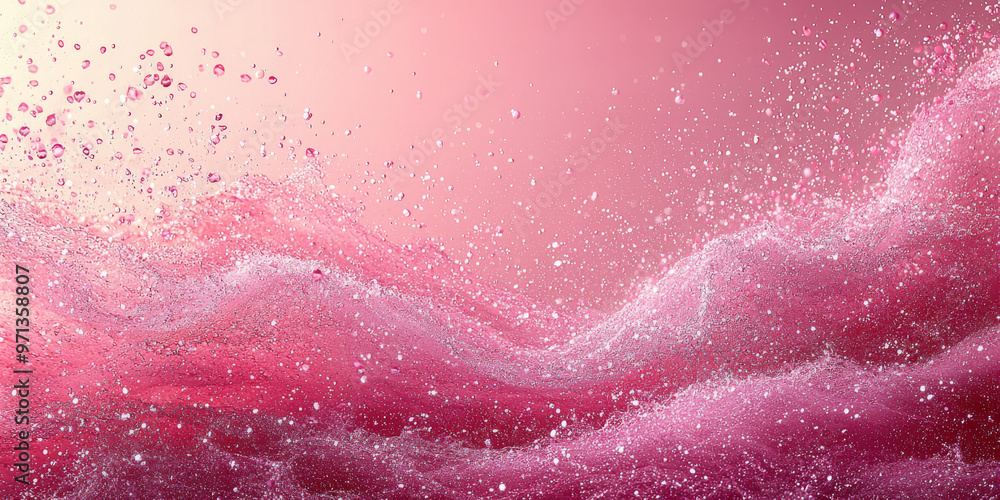 Obraz premium Pink water splash with droplets
