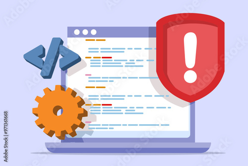 Bug Testing Concept and TJ process with error detection. Software quality assurance with coding issues Debugging with AI. Code review automation testing. Software development, debugging and control.
