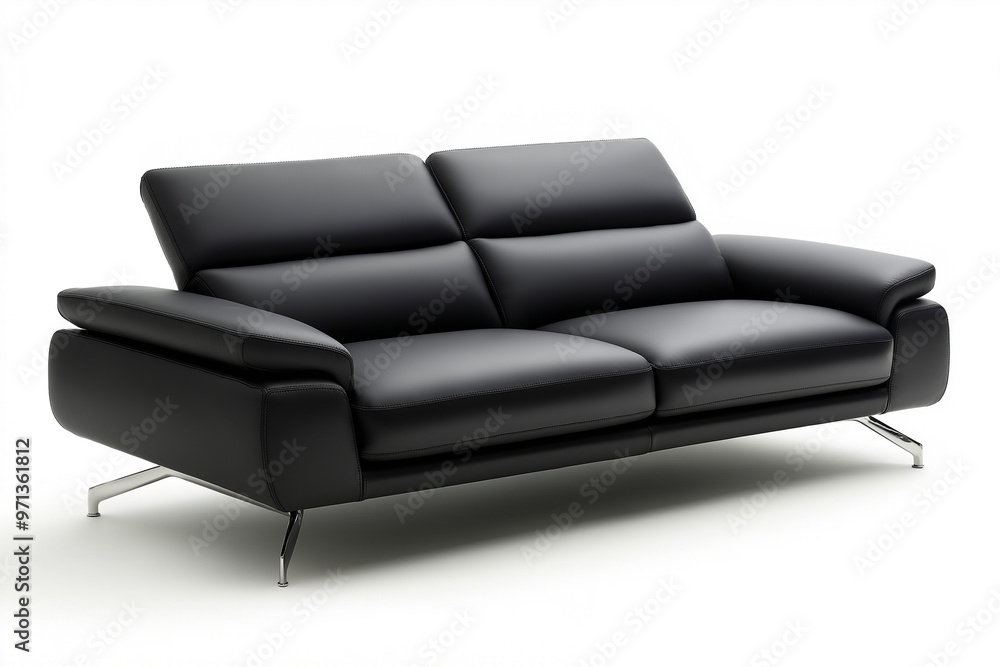 black leather sofa isolated on white black leather sofa isolated on white