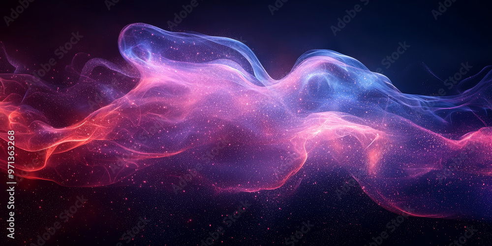 Fototapeta premium Abstract, swirling, luminous, pink, and blue lights.