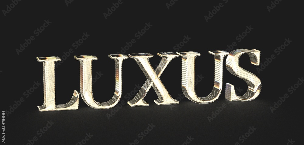 Obraz premium Elegant Glass Text Representation of the Word 'Luxus'