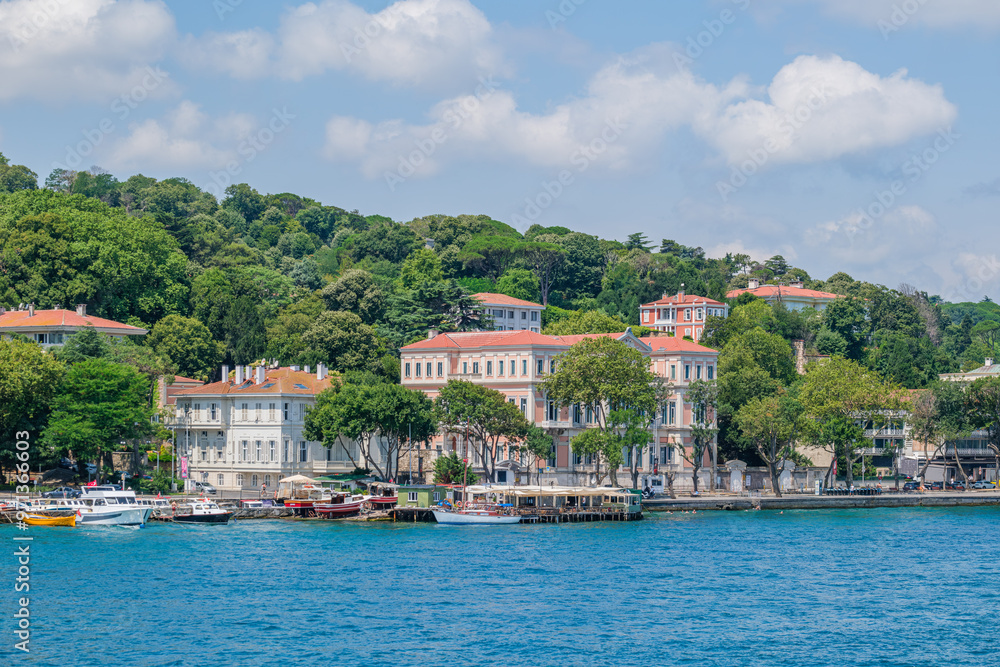 If you take a boat tour on the Bosphorus, you can see mansions and palaces along the shores of both the Asian and European sides If you take a boat tour on the Bosphorus, you can see mansions and palaces along the shores of both the Asian and European sides
