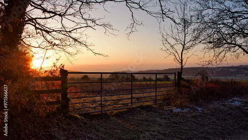 Sunrise iover the gate photo