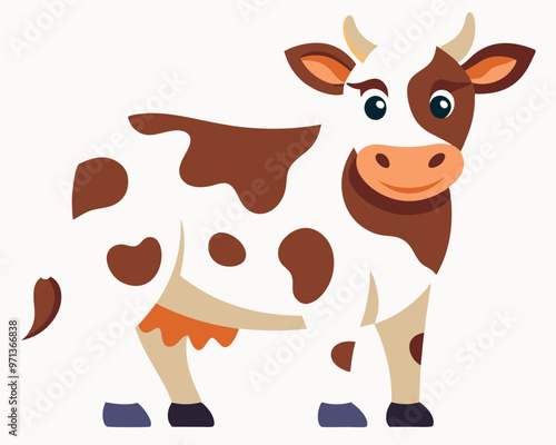 Cow vector, cow farm logo clean and clear shape vector