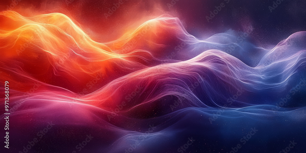 Fototapeta premium Abstract colorful swirls create a mesmerizing landscape.