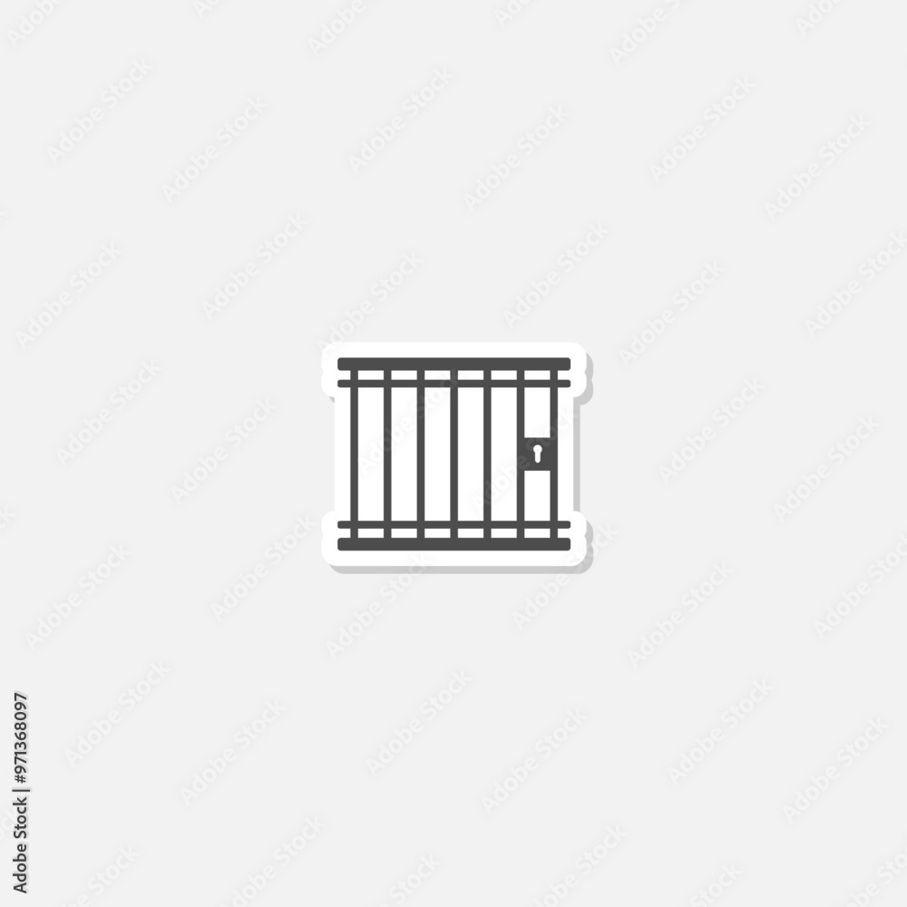 Prison icon sticker isolated on gray background Prison icon sticker isolated on gray background