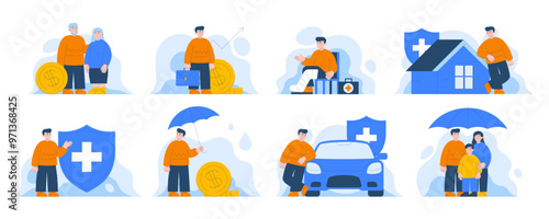 Insurance illustration. Flat style. Vector