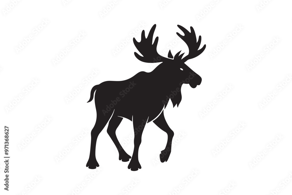 Fototapeta premium Moose silhouette vector illustration, Moose silhouette vector, Moose silhouette PNG 