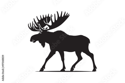 Moose silhouette vector illustration, Moose silhouette vector, Moose silhouette PNG  photo