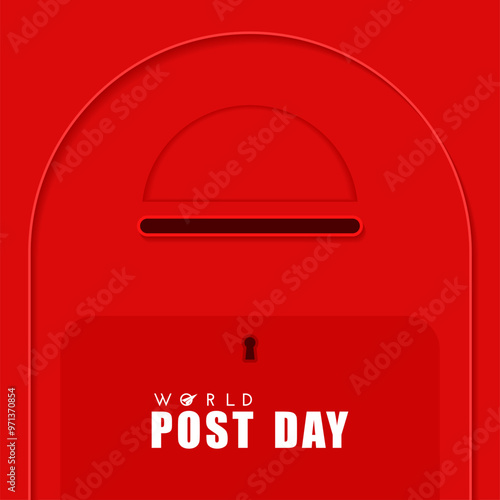 World Post Day. red coloured postbox design
