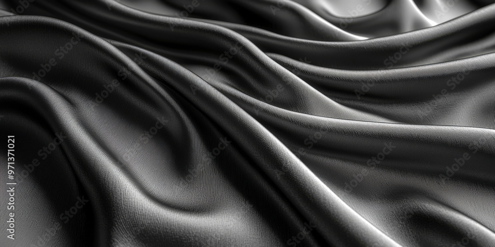 Obraz premium Abstract black satin fabric texture.